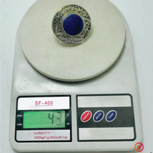 Load image into Gallery viewer, Natural Lapis Lazuli Stone Ring, Vintage Gemstone Ring,
