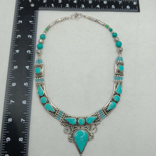 Load image into Gallery viewer, Statement Turquoise Choker Necklace, Nepalese Jewelry Necklace
