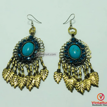 Load image into Gallery viewer, Turquoise Handmade Kuchi Boho DangleChandelier Earrings
