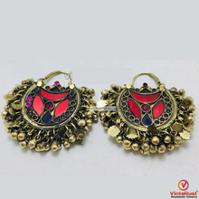 Load image into Gallery viewer, Handmade Hoop Earrings With Multicolor Stones
