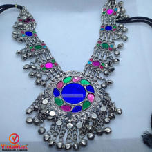 Load image into Gallery viewer, Tribal Pendant Necklace With Glass Stones
