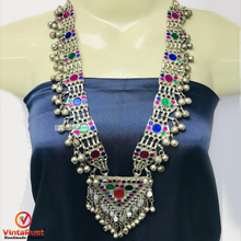 Load image into Gallery viewer, Kuchi Boho Necklace With Multicolor Glass Stones
