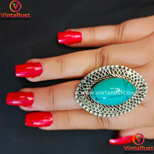 Load image into Gallery viewer, Tribal Kuchi Ring with Stones, Handmade Ring
