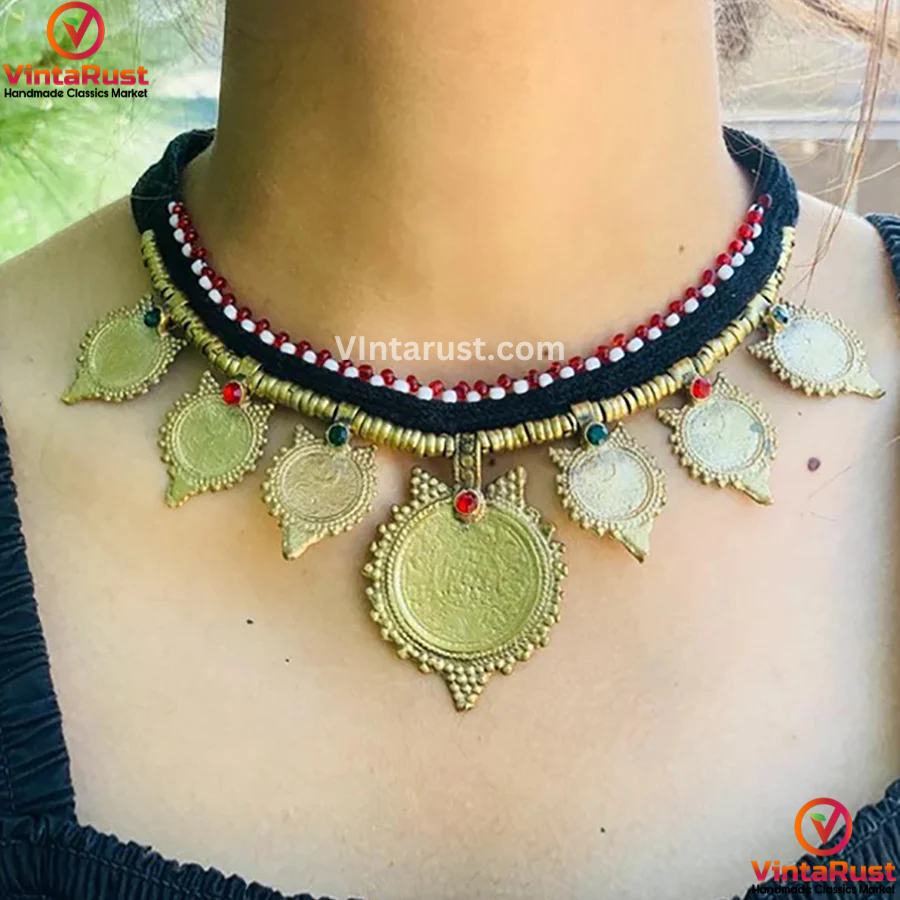 Handmade Vintage Coins Choker Necklace