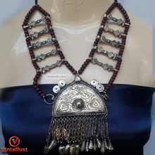 Load image into Gallery viewer, Tribal Wide Wooden Beaded Chain Pendant Necklace
