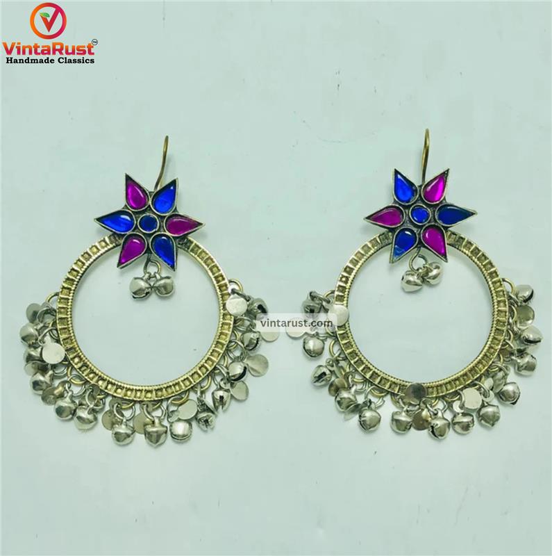 Big Round Hoop Earrings With Bells