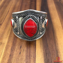 Load image into Gallery viewer, Ethnic Tribal Stone Adjustable Handcuff Bracelet
