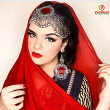 Load image into Gallery viewer, Tribal Vintage Headpiece Matha Patti and Earring Jewelry Set
