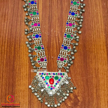 Load image into Gallery viewer, Kuchi Boho Necklace With Multicolor Glass Stones
