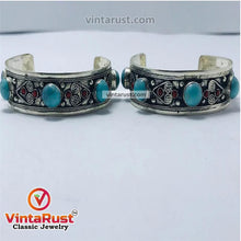 Load image into Gallery viewer, Handmade Cuff Bracelet inlaid with Stones and Beads
