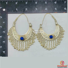 Load image into Gallery viewer, Kuchi Vintage Silver Earrings With Long Bells
