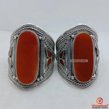 Load image into Gallery viewer, Handmade Big Stone Tribal Cuff Bracelet
