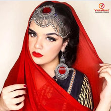 Load image into Gallery viewer, Tribal Vintage Headpiece Matha Patti and Earring Jewelry Set
