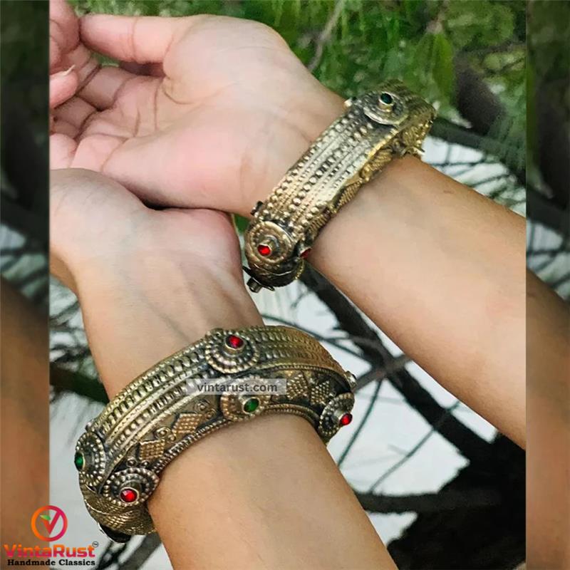 Antique Boho Tribal Cuff Bracelet