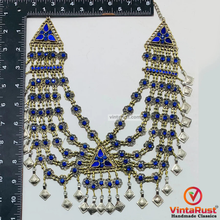 Load image into Gallery viewer, Handmade Blue Vintage Unique Bib Necklace
