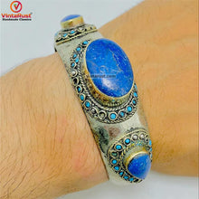 Load image into Gallery viewer, Tribal Coral Stones Cuff Bracelet with Beads
