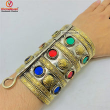 Load image into Gallery viewer, Vintage Bohemian Style Glass Stones Cuff Bracelet
