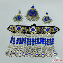 Load image into Gallery viewer, Kuchi Blue Glass Coin Jewelry Set
