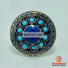 Load image into Gallery viewer, Kuchi Tribal Nomad Ring with Lapis Lazuli
