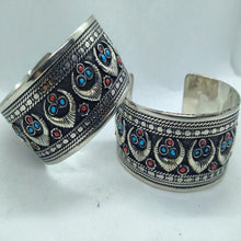 Load image into Gallery viewer, Kuchi Tribal Boho Turquoise and Red Beads Cuffs
