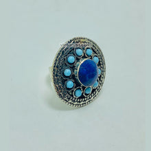 Load image into Gallery viewer, Kuchi Tribal Nomad Ring with Lapis Lazuli
