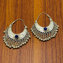Load image into Gallery viewer, Kuchi Vintage Silver Earrings With Long Bells
