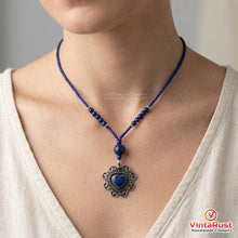 Load image into Gallery viewer, Royal Blue Lapis Lazuli Heart Shape Stone Necklace
