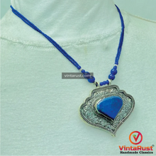 Load image into Gallery viewer, Lapis Lazuli Beaded Chain Pendant Necklace
