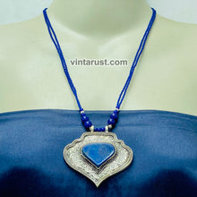 Load image into Gallery viewer, Lapis Lazuli Beaded Chain Pendant Necklace

