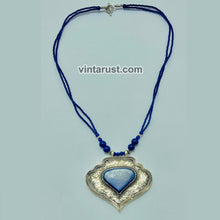 Load image into Gallery viewer, Lapis Lazuli Beaded Chain Pendant Necklace
