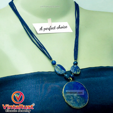 Load image into Gallery viewer, Lapis Lazuli Big Stone Pendant Necklace

