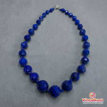 Load image into Gallery viewer, Lapis Lazuli Blue Gemstone Beaded Necklace

