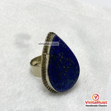 Load image into Gallery viewer, Lapis Lazuli Deep Blue Teardrop Gemstone Ring
