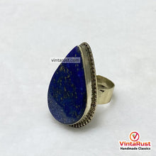 Load image into Gallery viewer, Lapis Lazuli Deep Blue Teardrop Gemstone Ring
