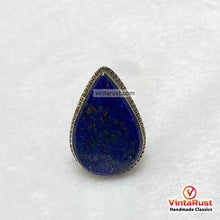 Load image into Gallery viewer, Lapis Lazuli Deep Blue Teardrop Gemstone Ring
