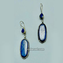 Load image into Gallery viewer, Lapis Lazuli Long Dangle Statement Earrings
