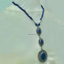 Load image into Gallery viewer, Lapis Lazuli Necklace with Triple Pendants
