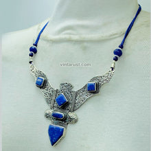 Load image into Gallery viewer, Lapis Lazui Nepalese Triangular Pendant Necklace
