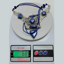 Load image into Gallery viewer, Lapis Lazui Nepalese Triangular Pendant Necklace
