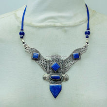Load image into Gallery viewer, Lapis Lazuli Nepalese Triangular Pendant Necklace
