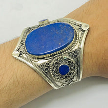 Load image into Gallery viewer, Lapis Lazuli Stone Handmade Cuff Bracelet
