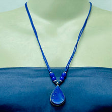 Load image into Gallery viewer, Lapis Lazuli Tear Drop Shape Pendant Necklace
