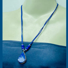 Load image into Gallery viewer, Lapis Lazuli Tear Drop Shape Pendant Necklace
