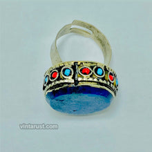 Load image into Gallery viewer, Lapis Stone Handmade Kuchi Ring
