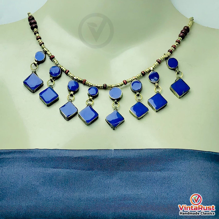 Tribal Dangling Lapis Stone Jewelry Set