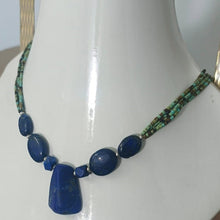 Load image into Gallery viewer, Lapis Lazuli &amp; Turquoise Vintage Beaded Necklace
