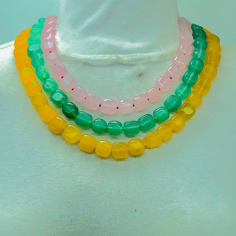 Multicolor Layered Stone Beaded Necklaces