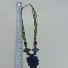 Load image into Gallery viewer, Lapis Lazuli Leaf Pendant Necklace
