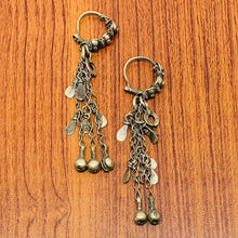 Load image into Gallery viewer, Long Dangle Boho Earrings With Dangling Tassels
