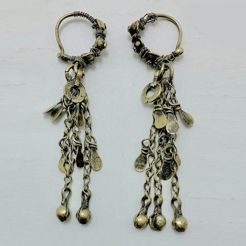 Long Dangle Boho Earrings With Dangling Tassels